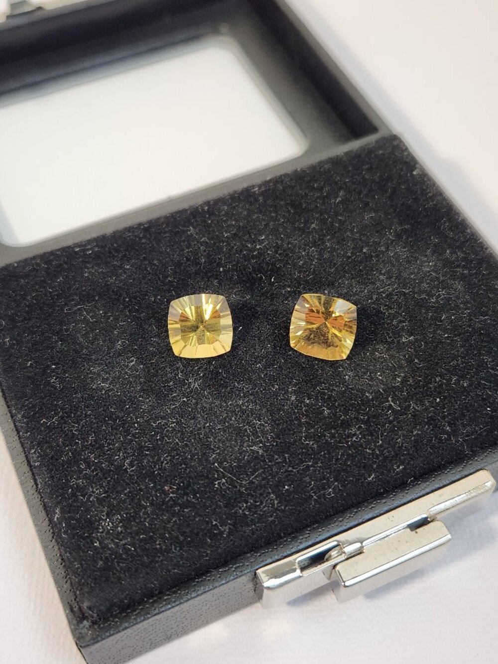 VTG Matched Pair Natural Citrine 5.60 CTW Golden Cushion Cut Loose Gemstones 9mm - Picture 15 of 16